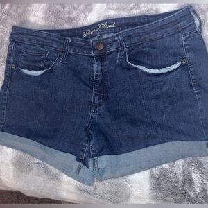 Universal Thread Dark Blue Jean Shorts with rolled hem